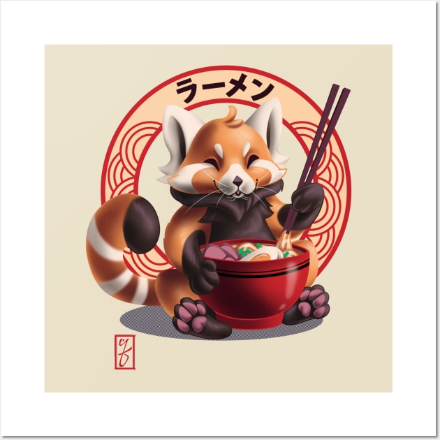 Red Panda Noms Wall Art by etcherSketch